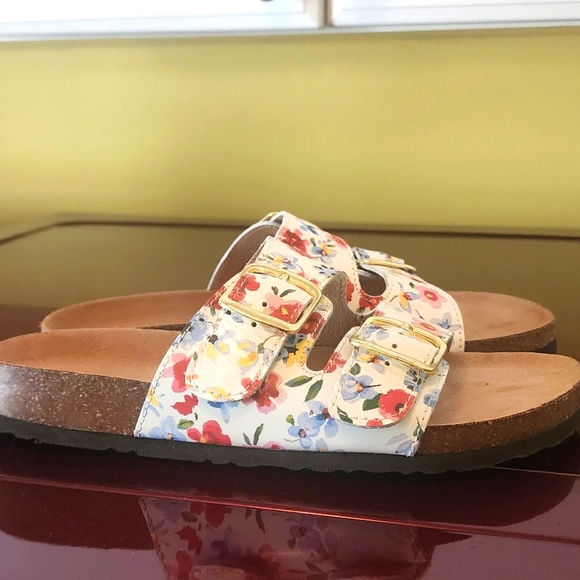 White Mountain Footbed Sandals / Size 8M / Floral - Picture 1 of 9